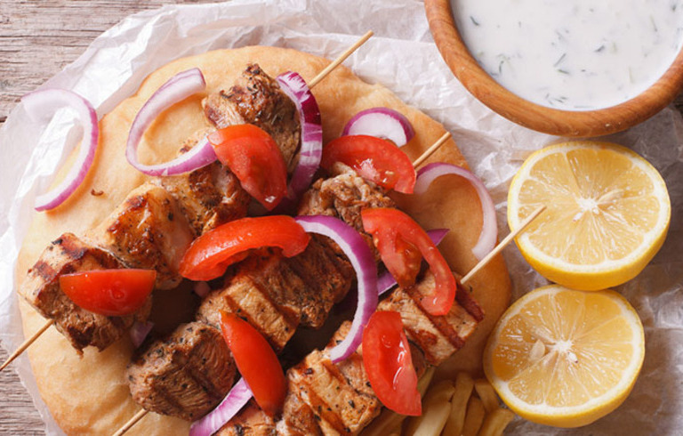 Souvlaki met Griekse Tzatzikisaus